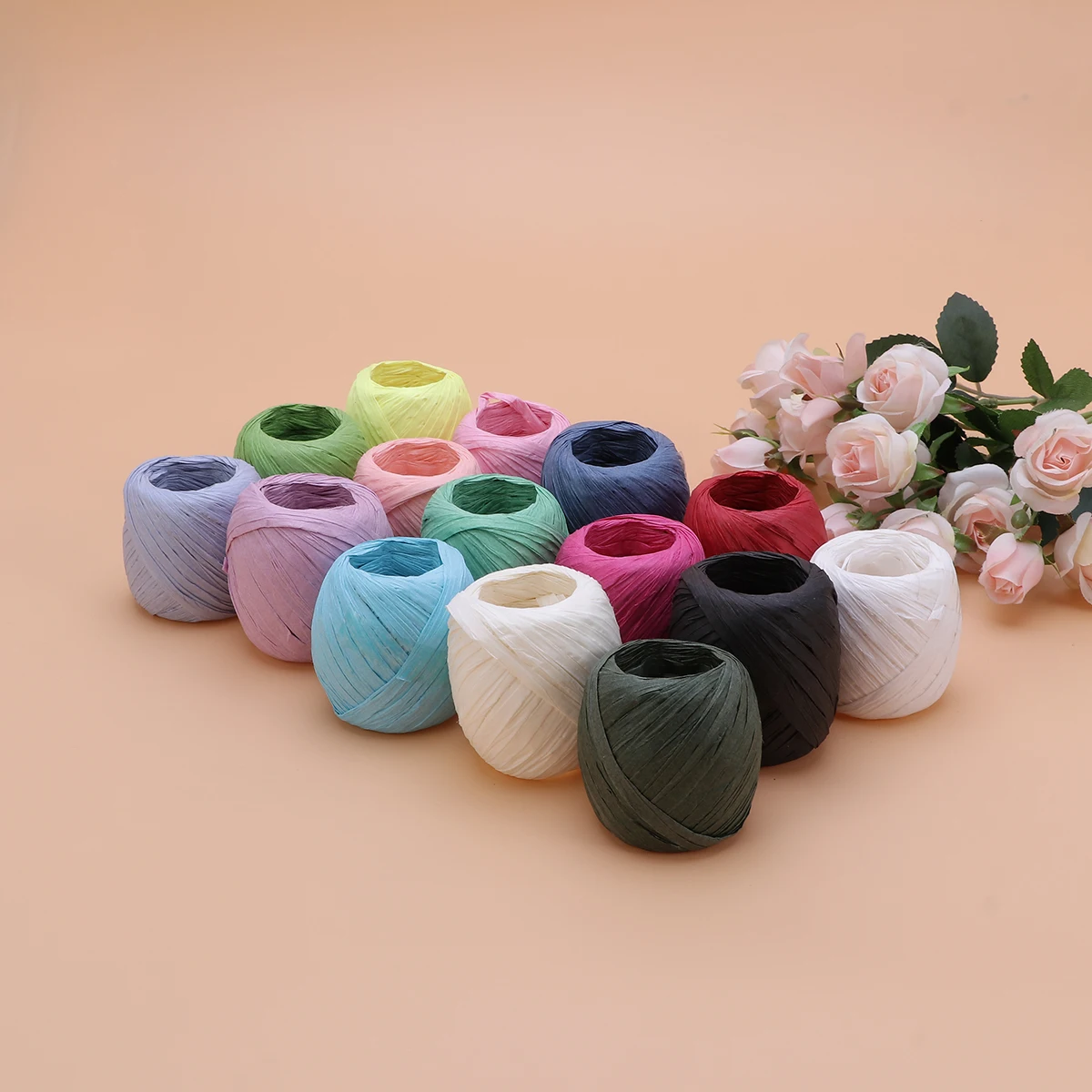 

15PCS Paper Eco Sea Wrchin Cactus Rope friendly Safe Colorful H made Bundling Twine Rural Decor Teaching Tool for Kids Students