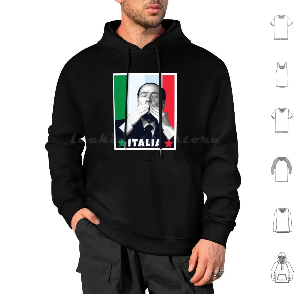 Berlusconi Italia Político Italiano Silvio Berlusconi Sudaderas con capucha Manga larga Berlusconi Silvio Berlusconi Italia Italia