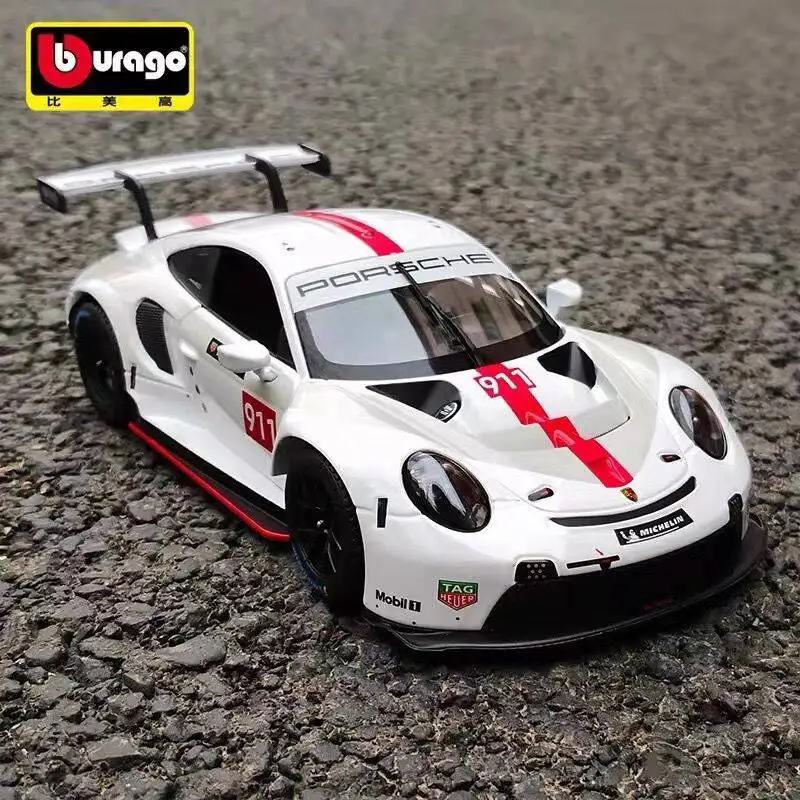 

Bburago 1:24 Porsche 911 RSR Alloy Sports Car Model Diecast Metal Racing Vehicles Car Model Simulation Collection Childrens Gift