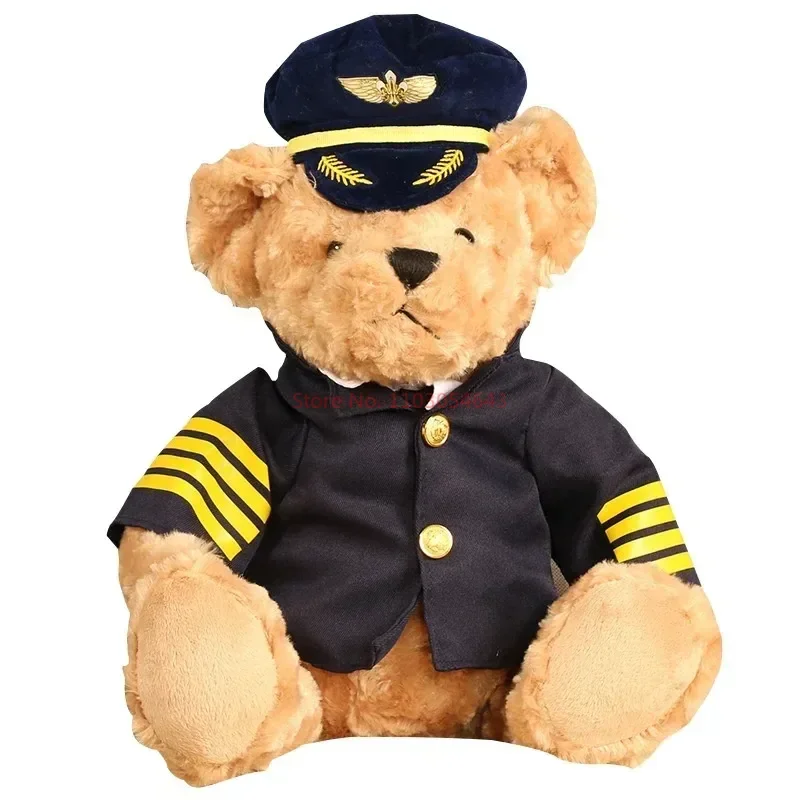 22-40cm carino pilota orsacchiotto peluche di alta qualità capitano orso Kawaii bambino morbido farcito peluche bambole ornamenti giocattolo per bambini regali