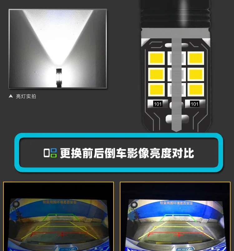 ไฟถอยหลังรถยนต์ LED สำหรับ Toyota CHR 2018-2020 หลอดไฟเสริมสำหรับการปรับเปลี่ยน 12V 6000K