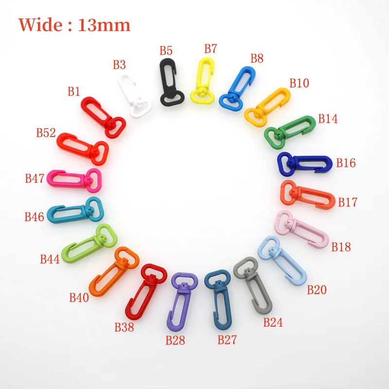 13mm Lobster Claw Clasp 10pcs Candy Color Hard Plastic Lobster Clasp Hooks Clips for DIY Crafts Key Chain Backpack Accessories