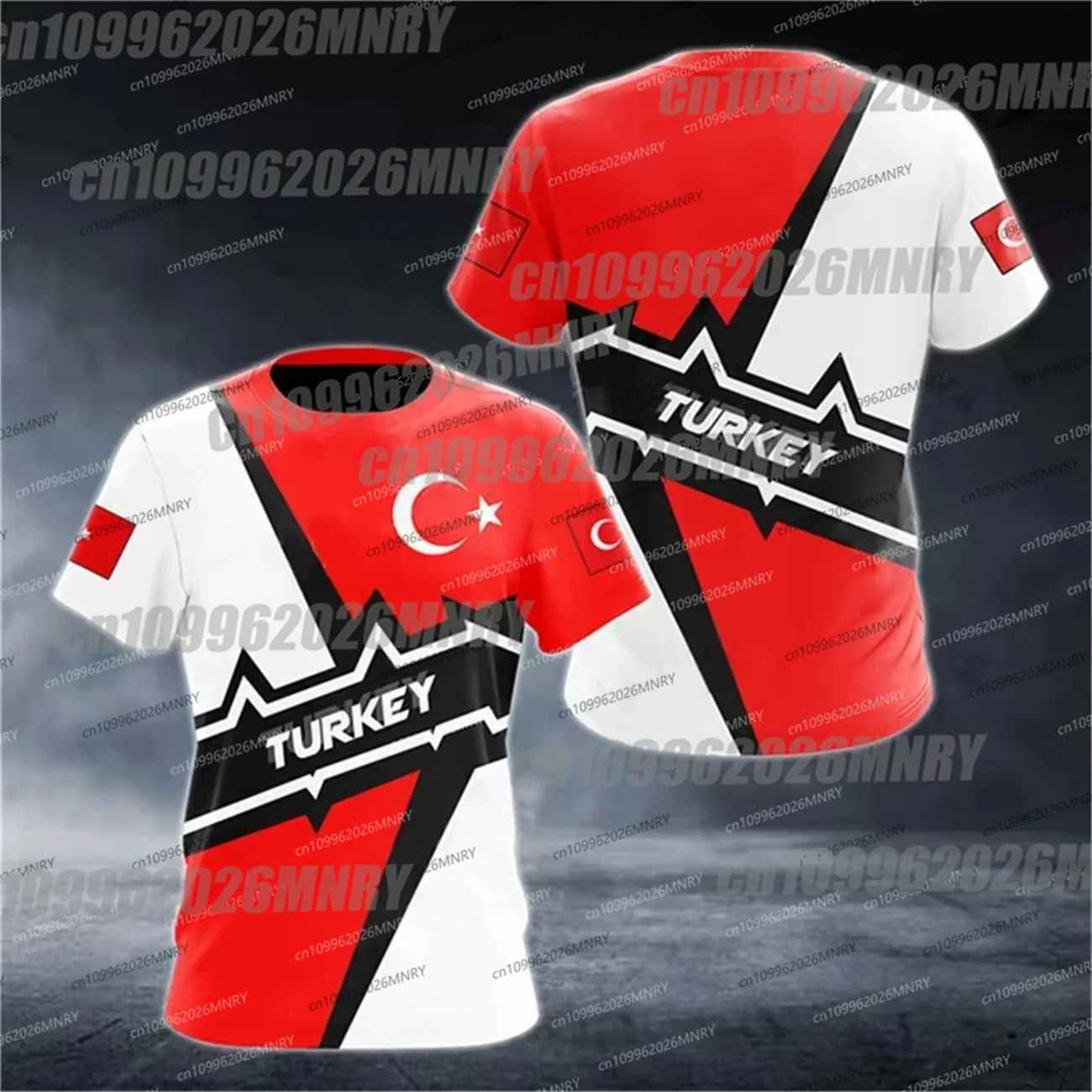 Turkey Flag Kid T-shirts Forest Camouflage Print Clothing Ropa Hombre Summer Moto Oversized Fashion Men Short Sleeve Male Tops