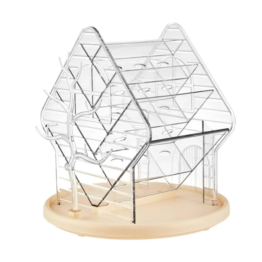 

Large Capacity Rotable Jewelry Storage Box Advanced Sense Multifunction Cosmetics Storage Boxes Transparent Plastic