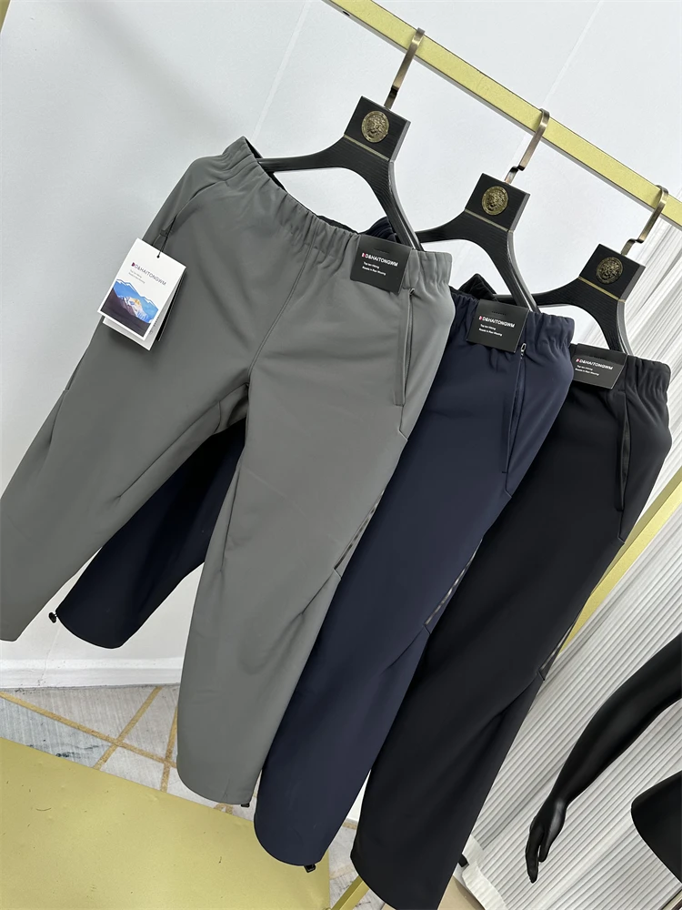 

Мужские высококачественные спортивные брюки для активного отдыха, универсальные, на флисовой подкладке, теплые, повседневные, осенне-зимние, новые, прямого кроя