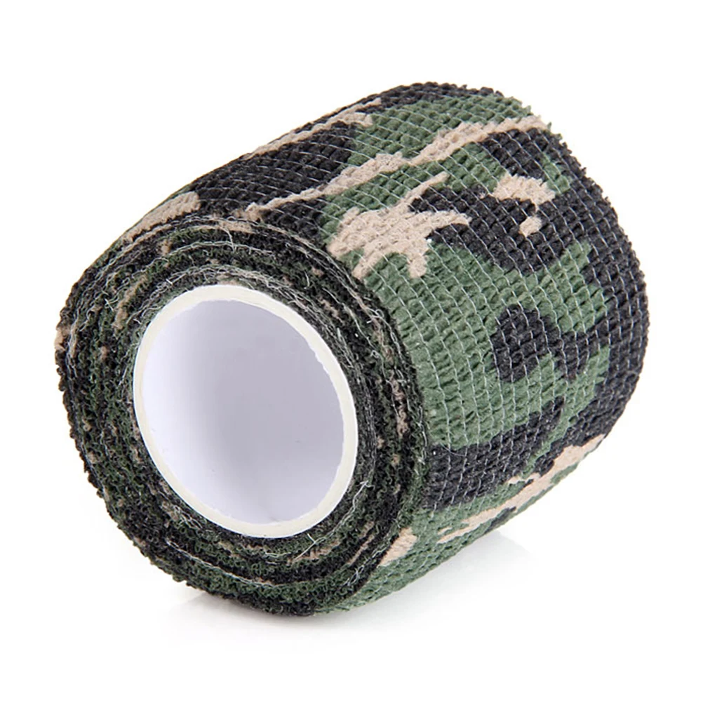 

5CM x 4.5M Camouflage Tape Self Adhesive Elastic Non Woven Fabric Wrap Multi Functional Stealth Outdoor Hunting Gear