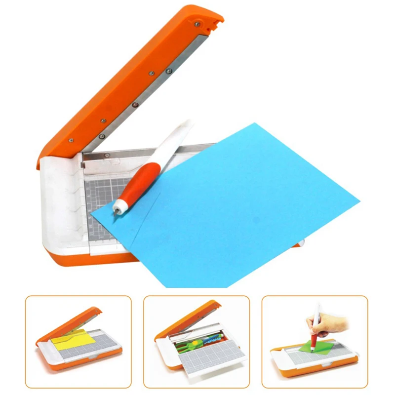 5x7in Paper Cutting Machine with Storage Grid Push-pull  Cover Plate Cutter for Photo Scrapbook  DIY Invitation Letter Envelope