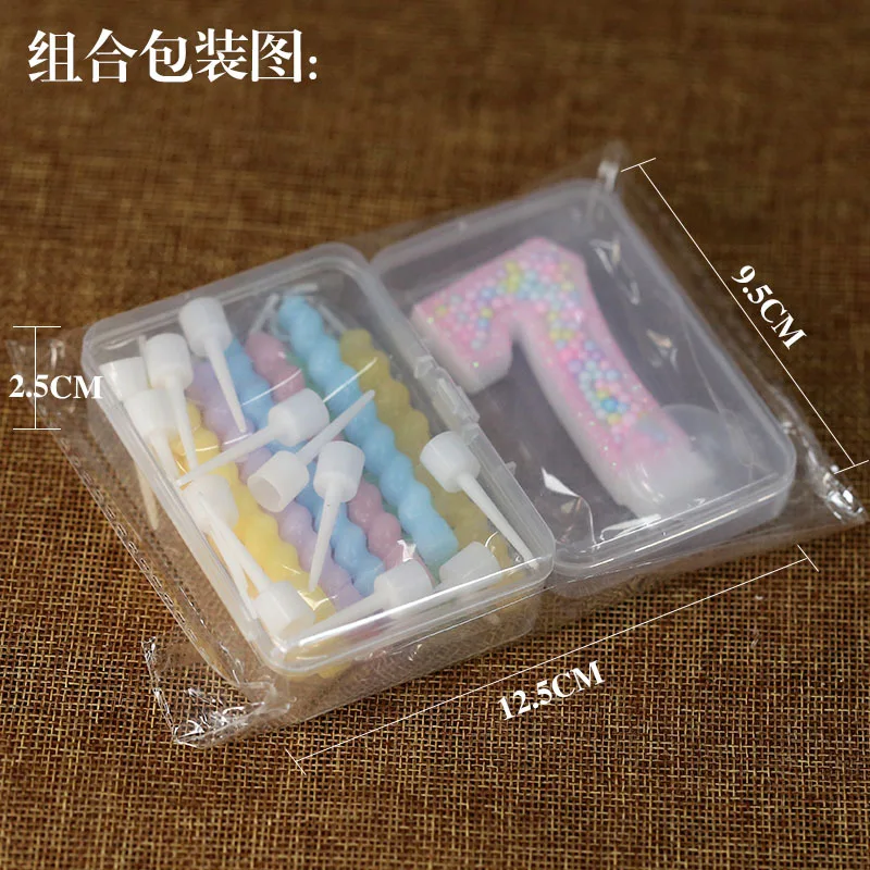 Macaron Colorful Threaded Number Candles Set for Birthday Cake Decoration Supplies Party Anniversary Landscape Props
