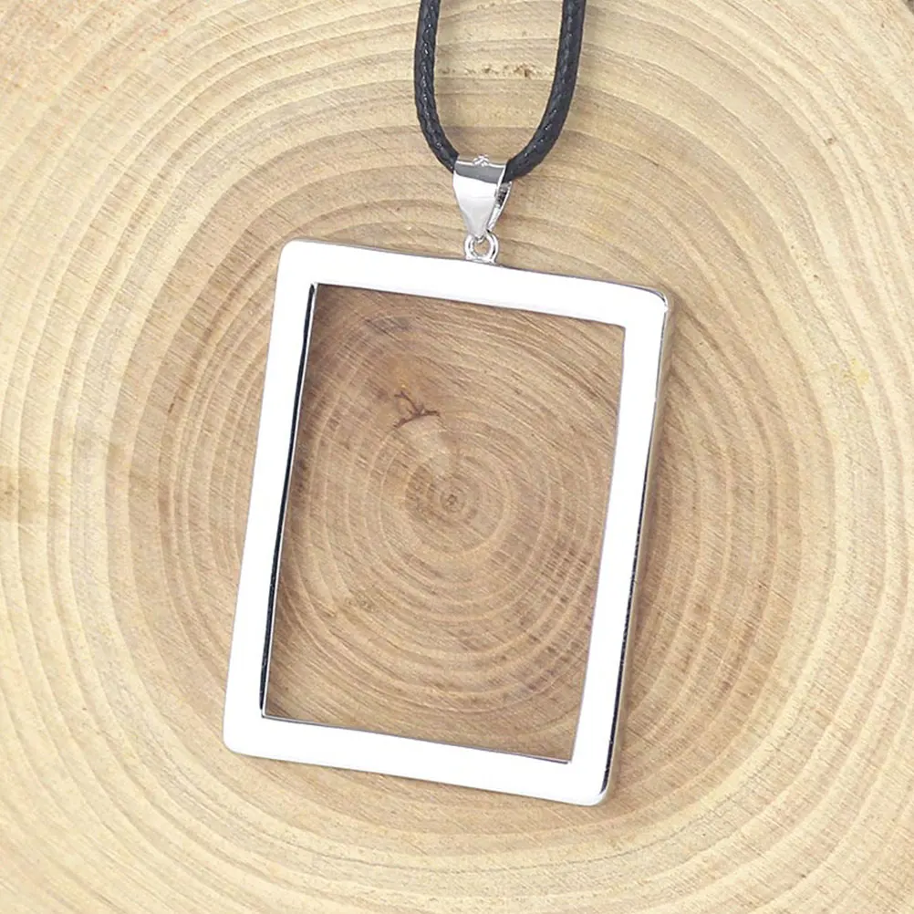 

Square Open Back Bezel Pendants Hollow Frame Empty Holder Silver DIY Jewelry Crafts Resin Photo Gifts Accessories