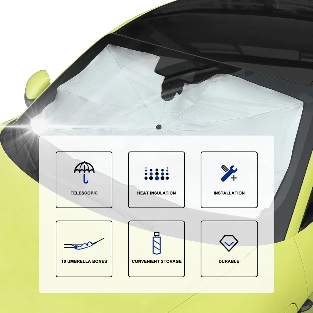Guarda-chuva do pára-brisa do carro para GAC Trumpchi, pára-sol dobrável, tampa da janela frontal, interior automático, acessórios de proteção UV