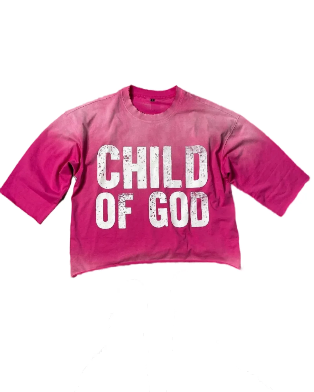 American New Child of God Cross Printed Three-quarter Sleeve T-shirt Streetwear Casual Loose Plus Size Y2k Short Sleeve Tops