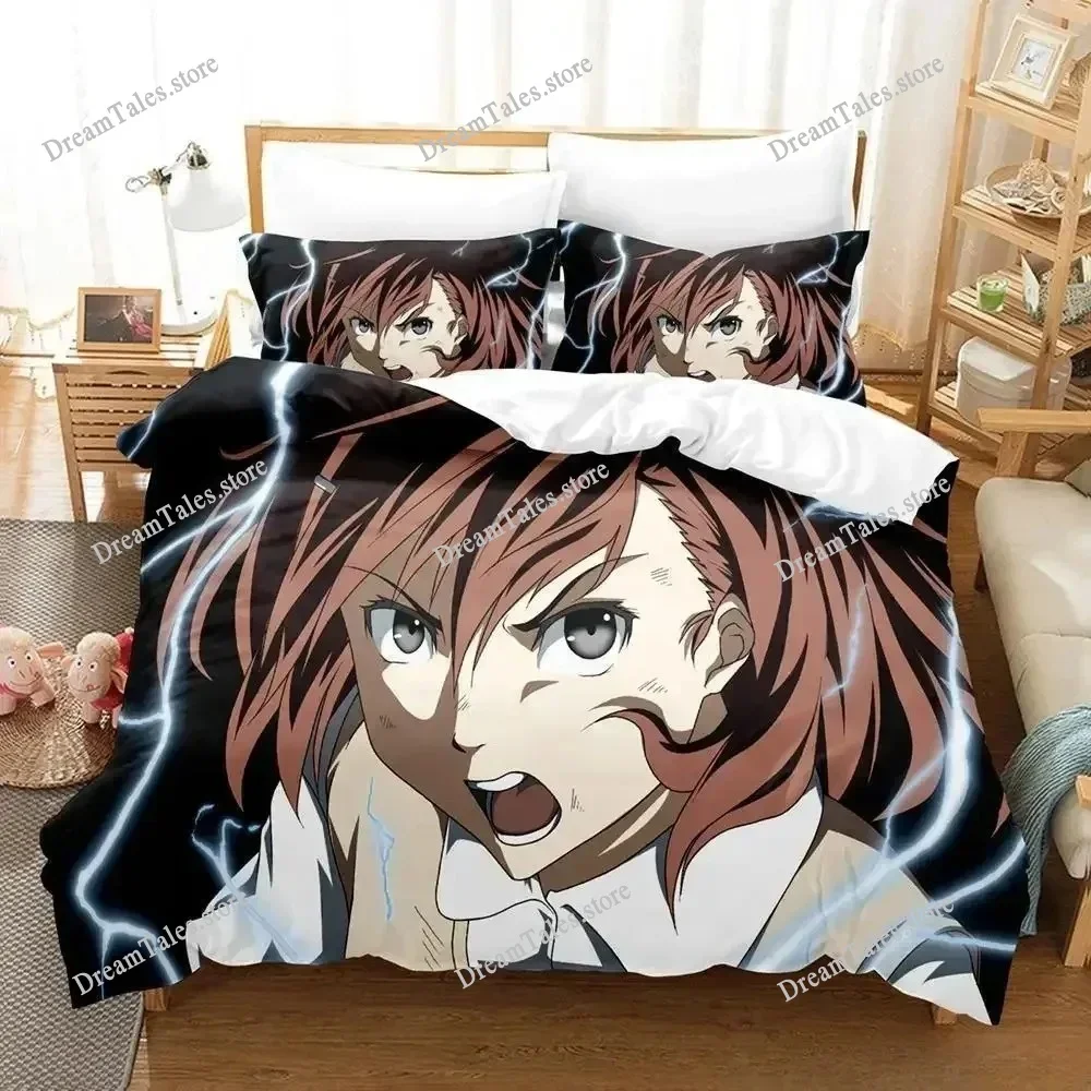 

Misaka Mikoto Bedding Set Single Twin Full Queen King Size Bed Set Adult Kid Bedroom Duvet Cover Sets 3D Anime Bed Sheet Set741