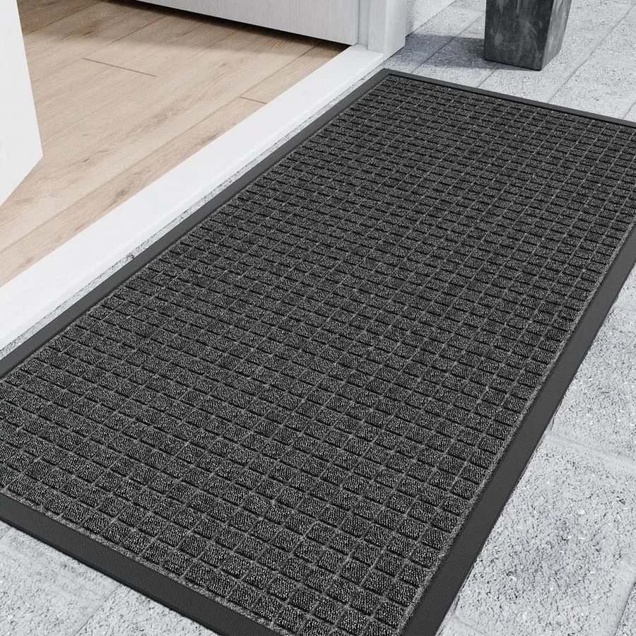 

Outdoor Front Door Mats, 48 x 36 Rubber Backing Non Slip Durable Welcome Floor Mats for Patio, Garage Entrance, Stain and Fade R