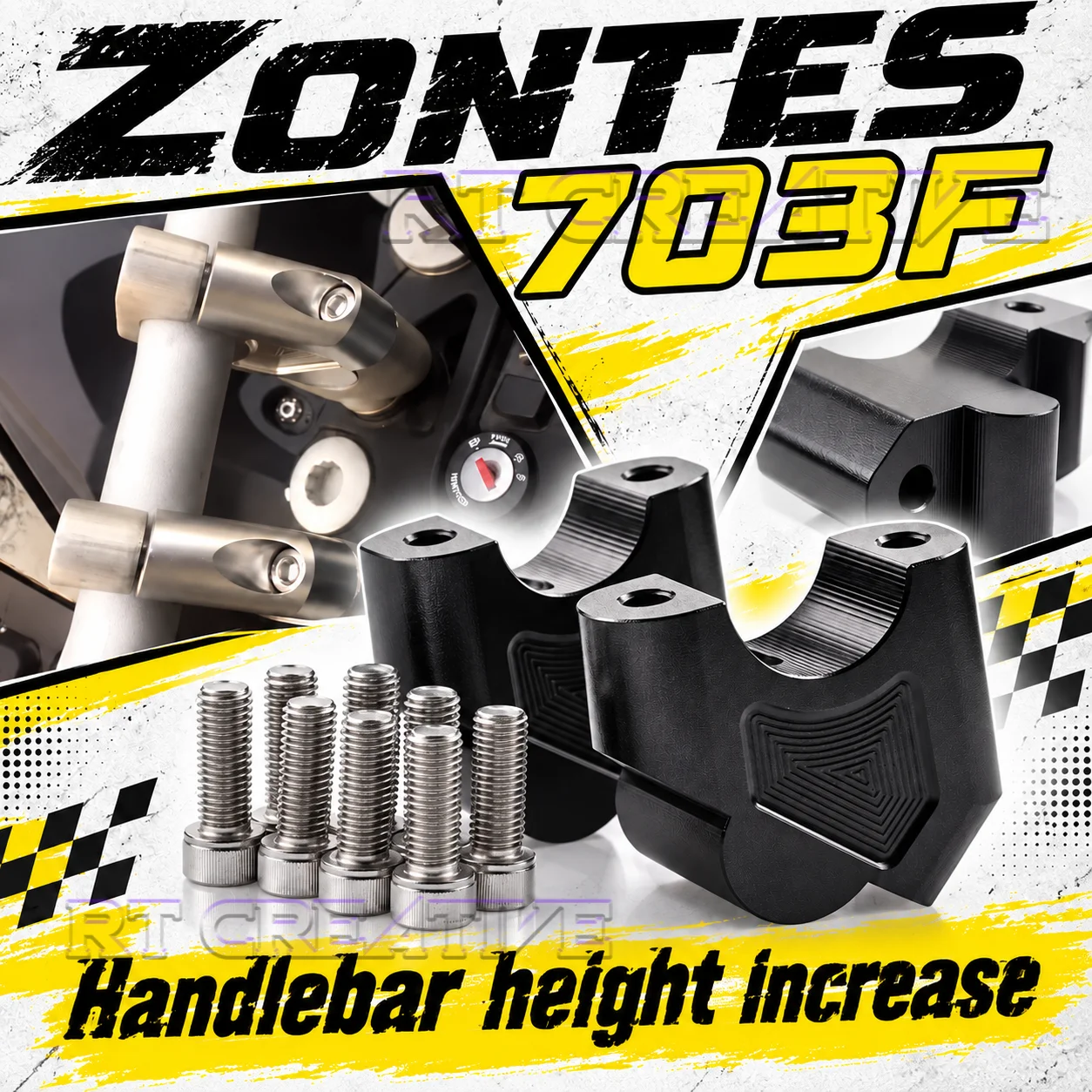 Motorcycle CNC Handlebar Heightened Pullback Riser Block Fit ZONTES 703F