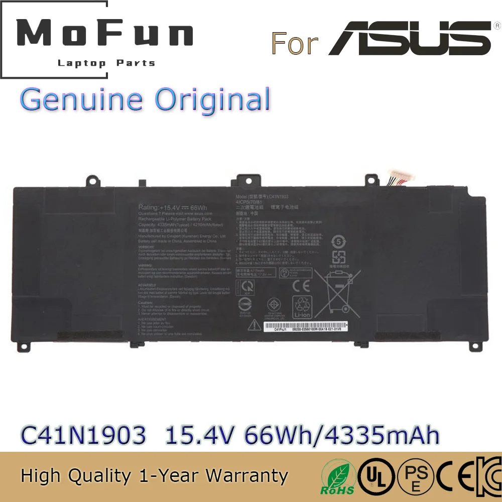 Brand New Original C41N1903 15.4V 66Wh Laptop Battery for Asus ExpertBook B9 B9450FA B9400CEA B3302FEA B5302F