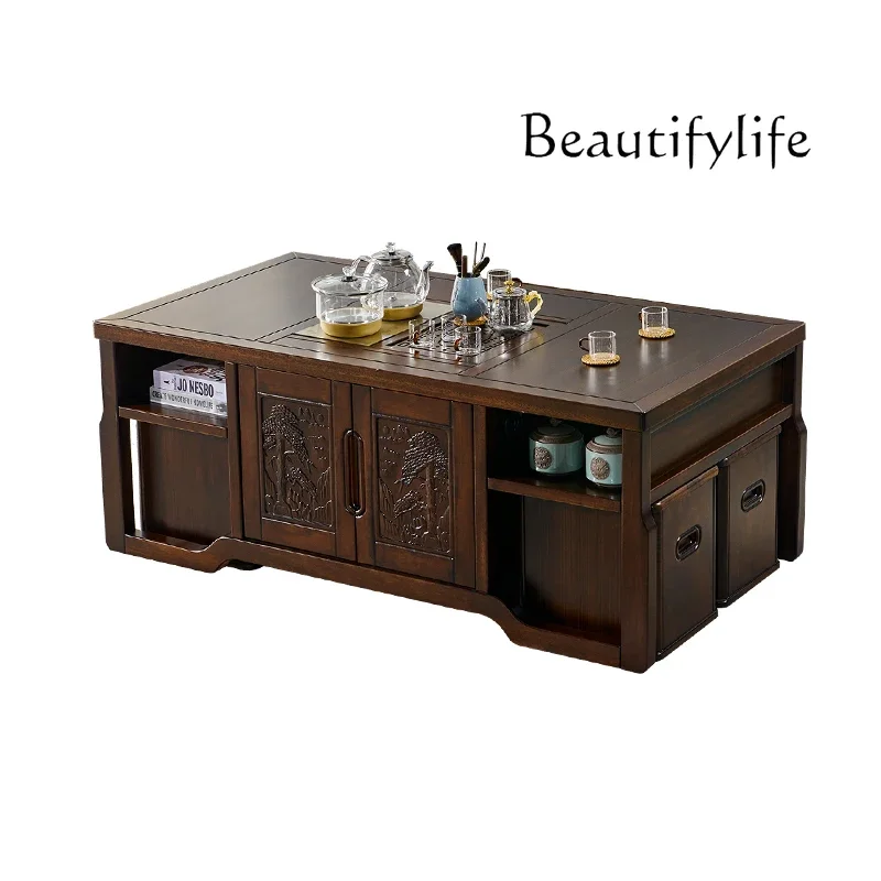 Solid wood coffee table small apartment living room home new Chinese simple tea table designer high sense