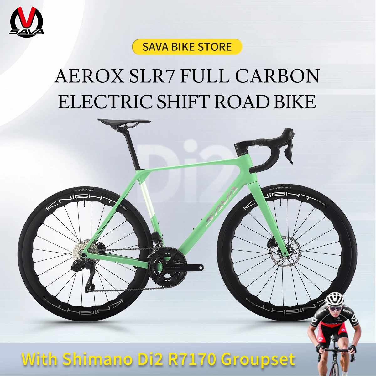 

SAVA AEROX SLR7 Full Carbon E-Shift Road Bike Ultralight 7.7kg Race Road Bike with WTO 60 Wheelset Kit