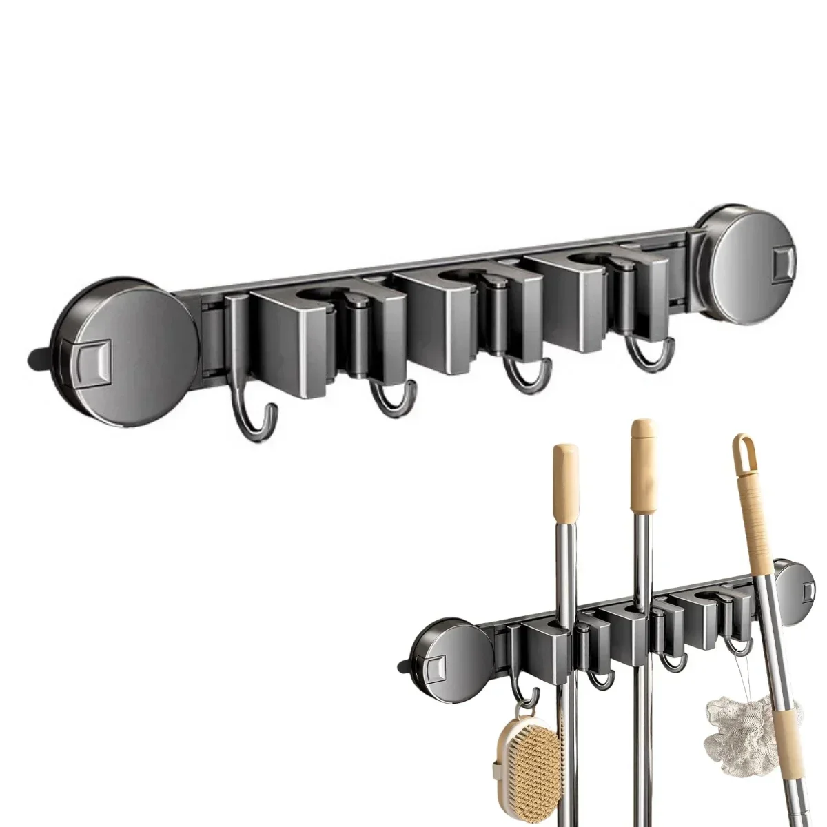 

Space Saver Broom Hanger Garage Storage High Elasticity Clips Indoor Storage Kitchen Organizer For Brooms For Mops