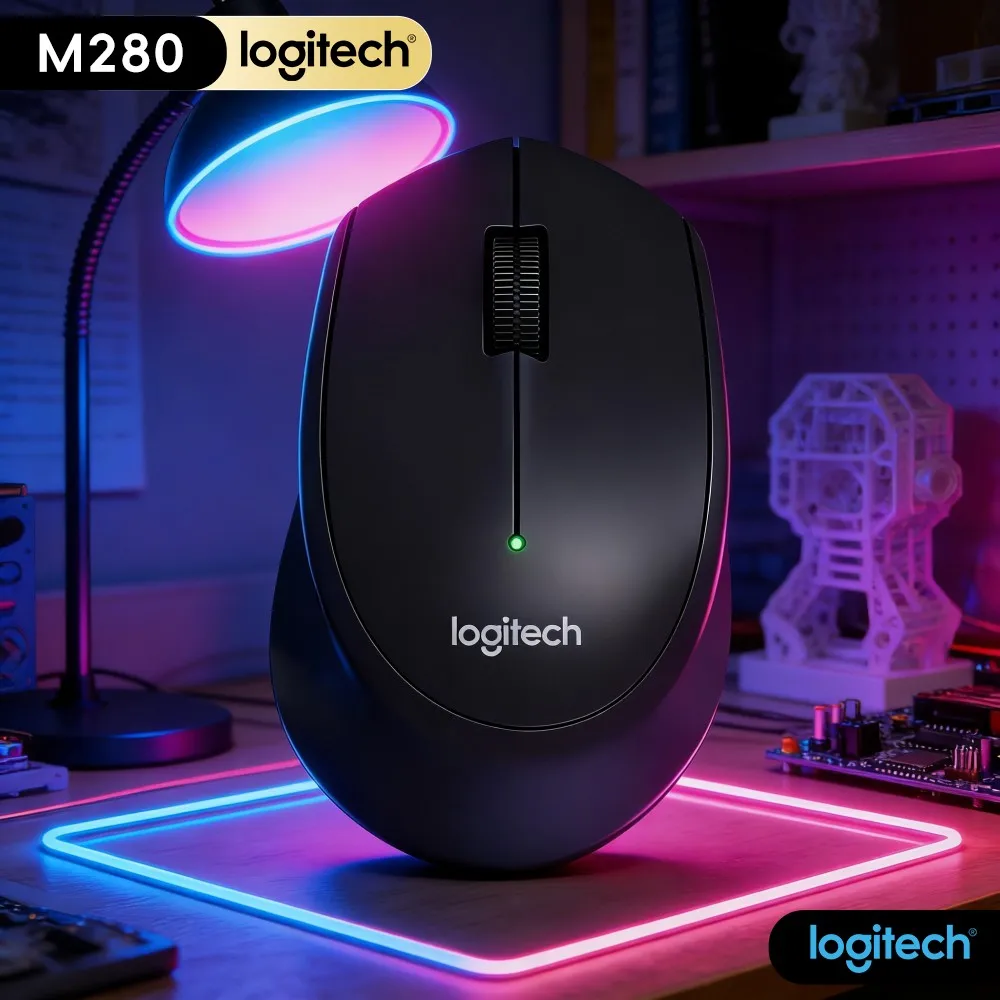 Logitech M280 Wireless Optical Mouse Plug And Play 18-Month Battery 1000 DPI 10M Range For Linux Windows Mac