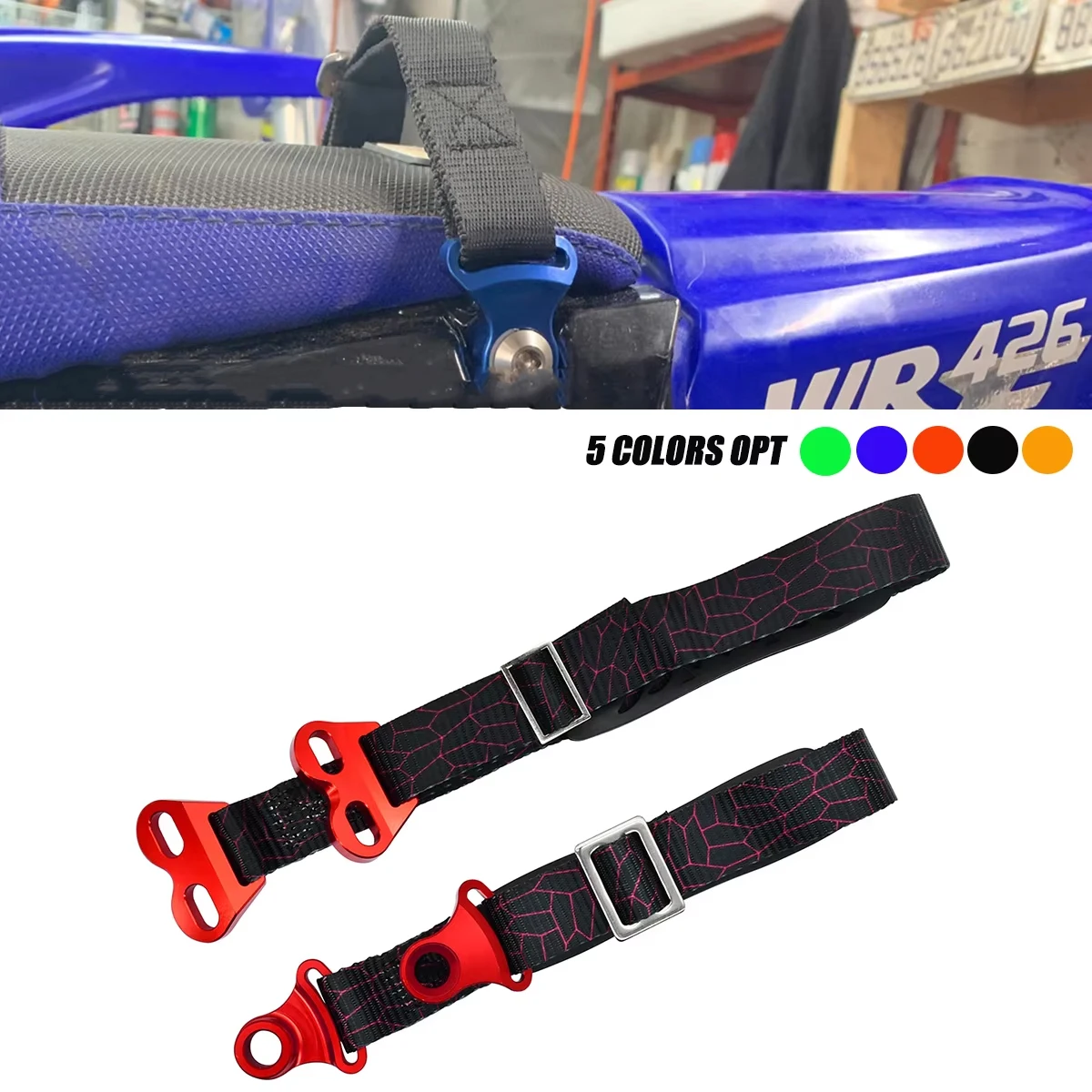 New CNC For HONDA Front Rear Rescue Strap Sling Pull Belt YAMAHA KAWASAKI CR CRF XR YZ WR WRF KXF KLX 85 125 150 250 450 R RX F