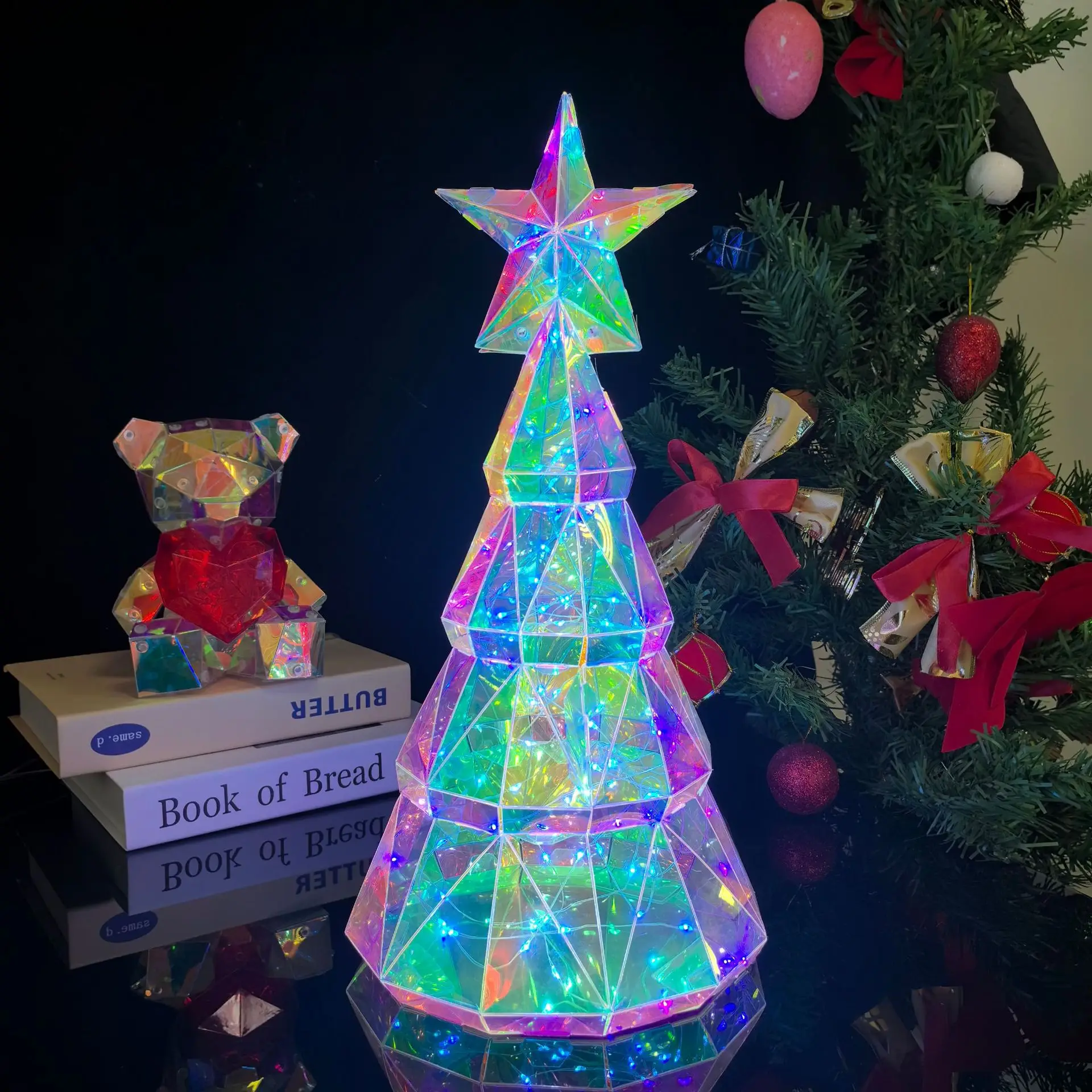 Cross-border Direct Supply Of Lantern Christmas Tree Christmas Decoration Tree Creative Desktop Small Ornament Set Factory Whole