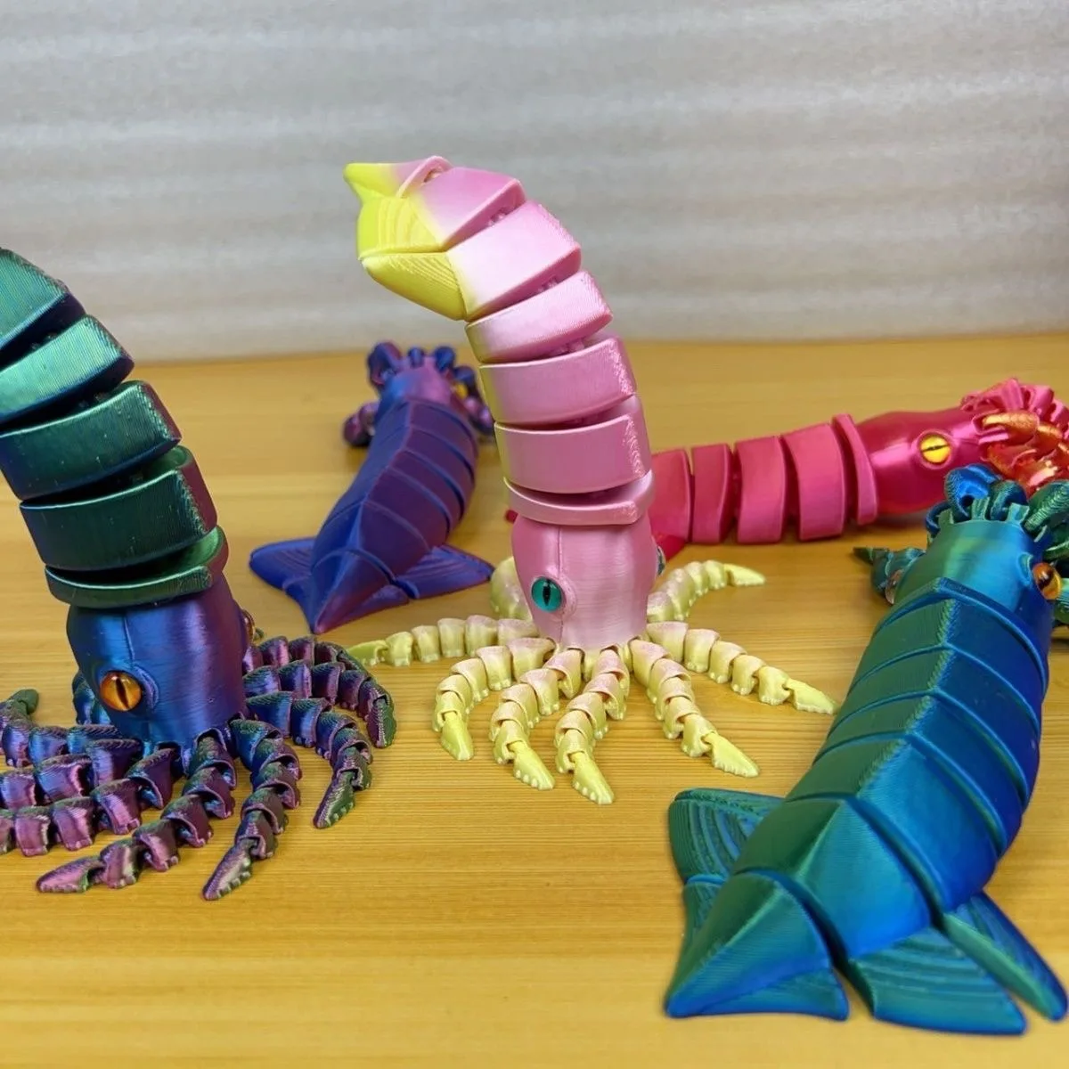 3D Printed Squid Anglerfish Toy with Detachable Joints Allow Movable Parts Full Mobility and Creative Display for Kids Present