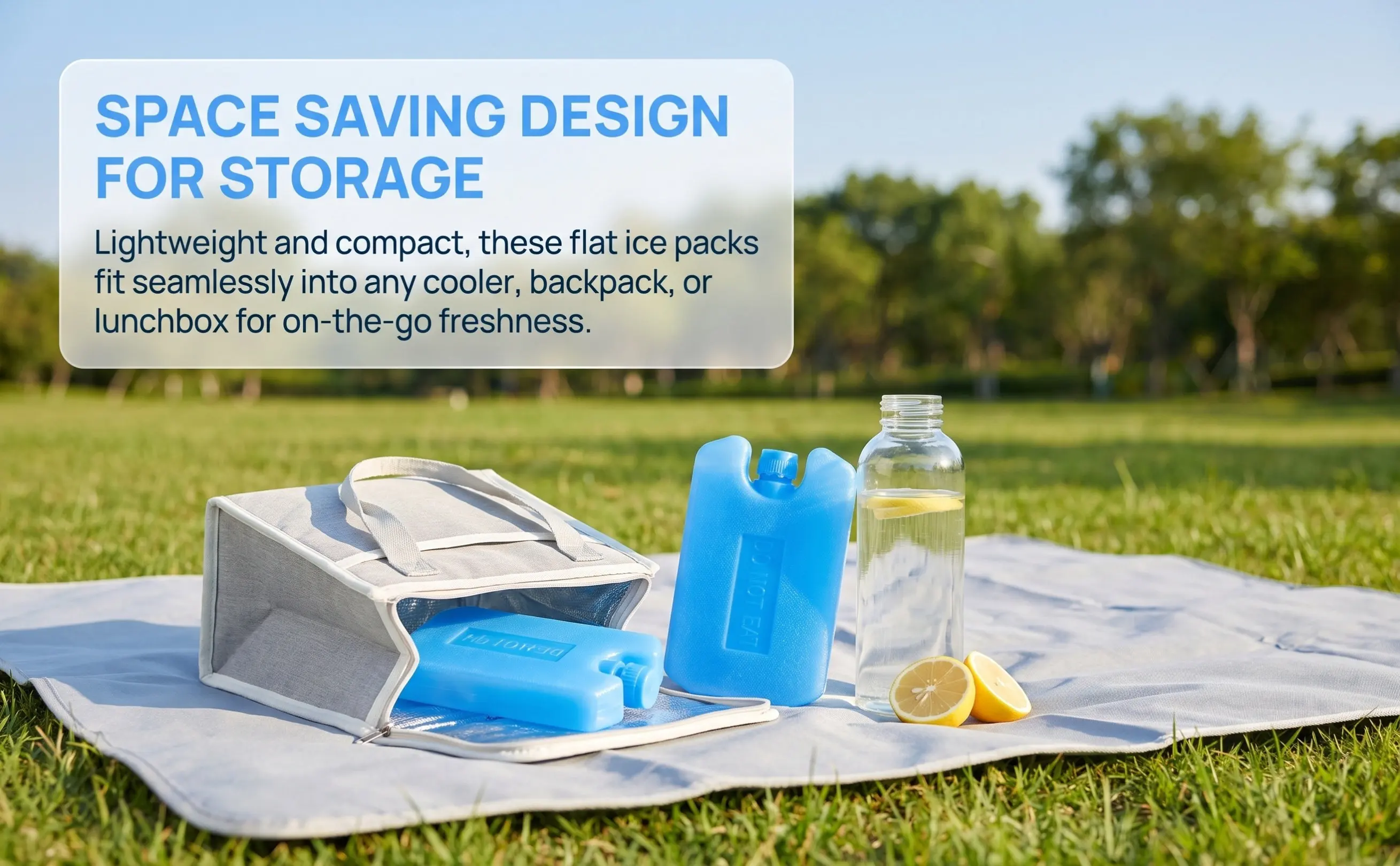 6pcs Portable Reusable Ice Packs for Coolers, Lunch Boxes, Outdoor Use – Compact Cooling Blocks