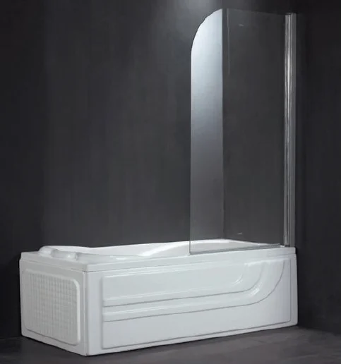 White Colour Freestanding Acrylic Bathtub with Glass Shower Screen