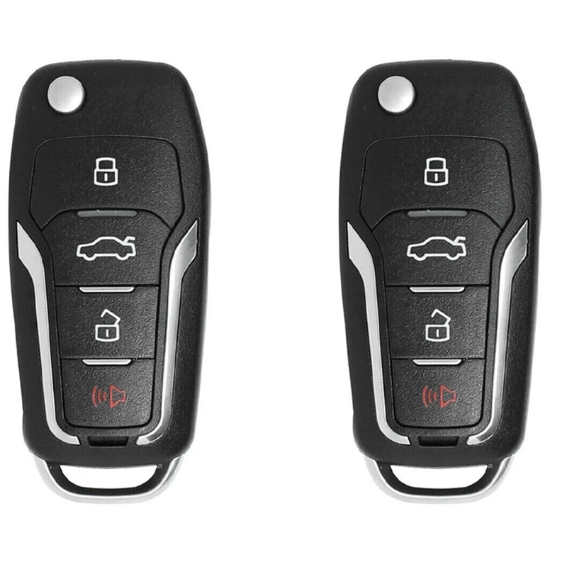 2X For Xhorse XKFO01EN Universal Wire Remote Key Fob Flip 4 Button For Ford Style For VVDI Key Tool