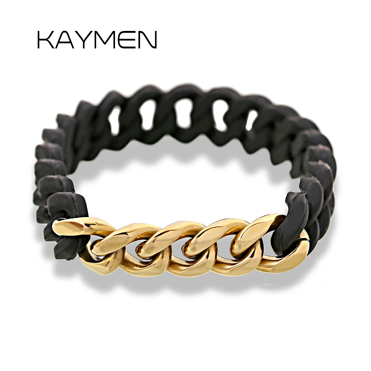 KAYMEN Fashion Silicone Chain Bracelet for Unisex Trendy Tip-hop Minimalist Elastic Bangle Hands Jewelry Baroque Style Wholesale