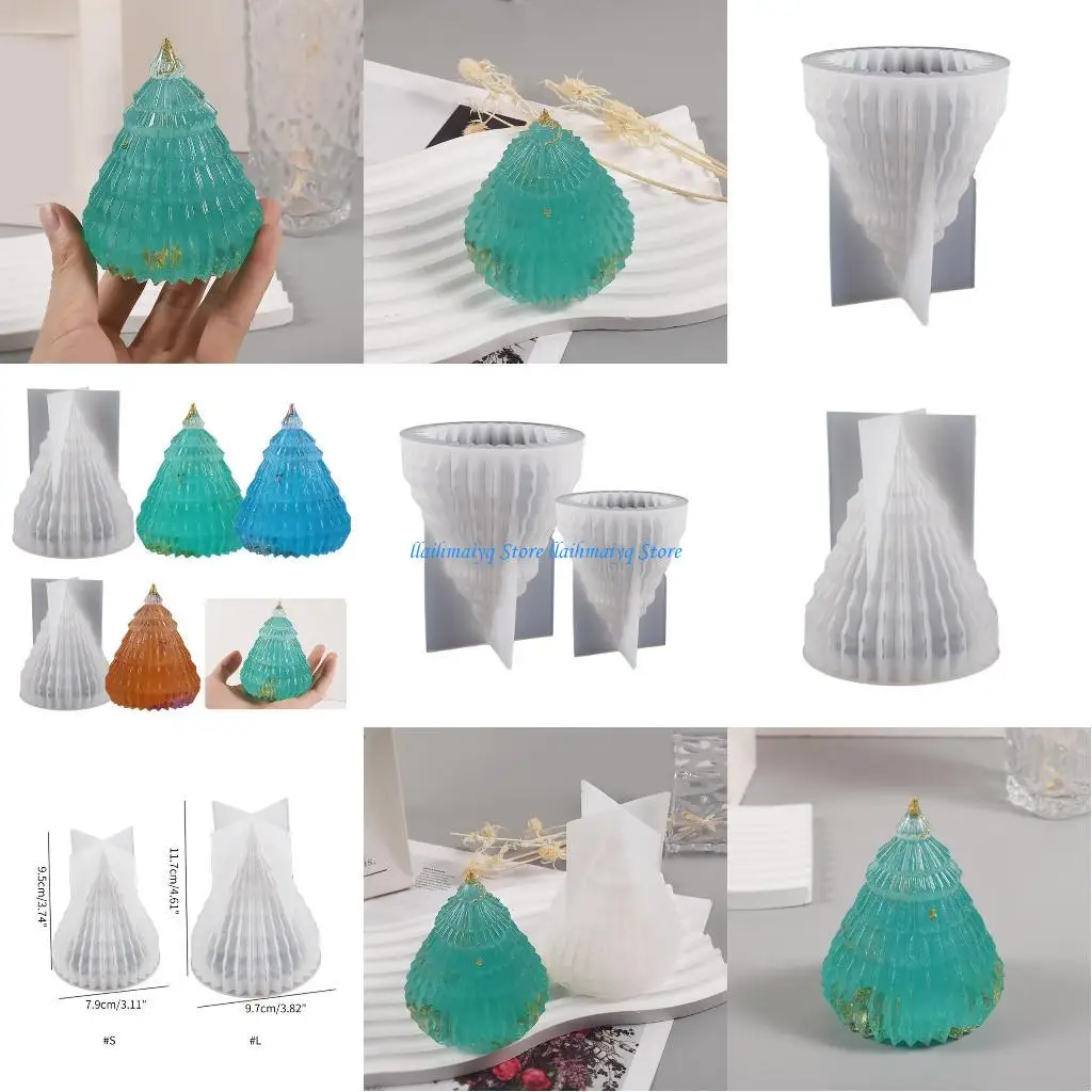 573B عيد الميلاد شجرة الشمعة السيليكون قالب DIY مخطط الحرف الزخرفية الجص راتنجات صنع أدوات لصنع العطلات هدية الحفلات