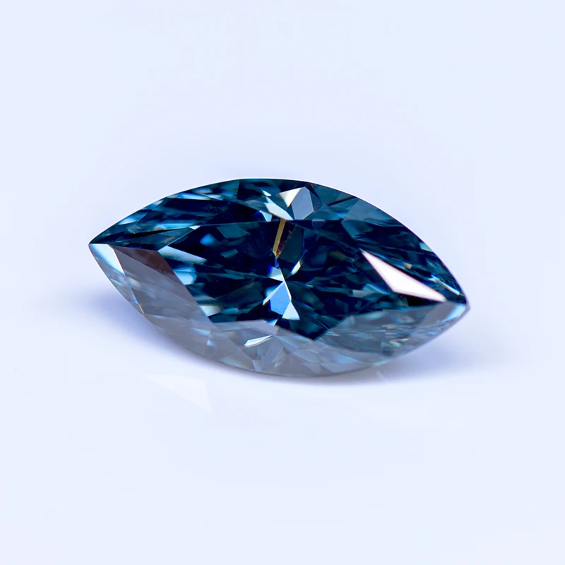 Moissanite Gemstone Marquise Cut Rainbow Green For DIY Charms Advanced Jewelry Making Materials Free Delivery