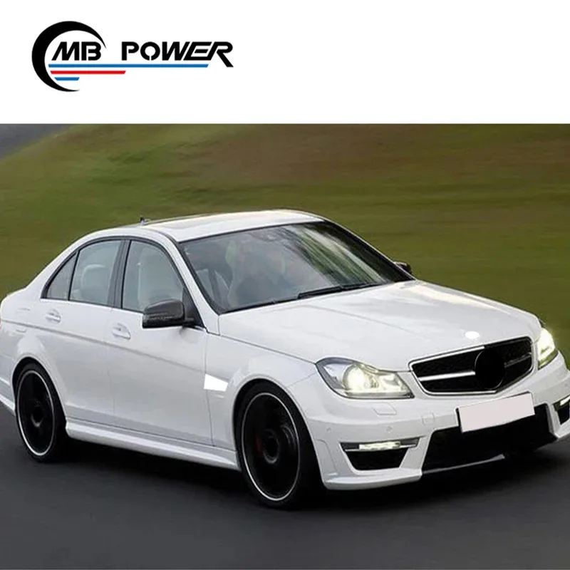 C-class W204 C63 4D نمط طقم الجسم ل C200 C260 C180 إلى W204 C63 المصد الأمامي المصد الخلفي مصبغة مادة pp 11y-13y #4