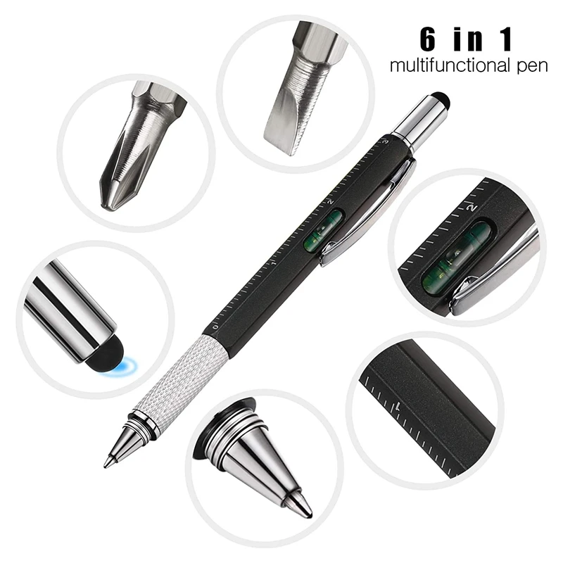 أقلام حبر جاف متعددة الأدوات ، قلم شخصي مع مسطرة ، أداة ، هدية للرجال ، 6 في 1 ، أفضل الصفقات ، 4 من من من من