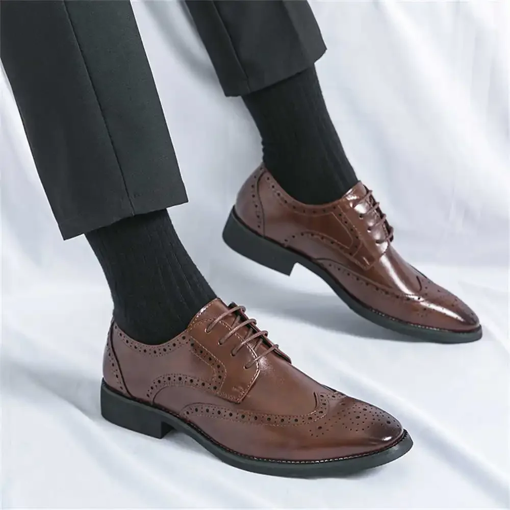 Size 42 Low-heeled Outdoor Male Heels Men Dressing Shoes Gentleman Sneakers Sport Sapa Special Use 4yrs To 12yrs Hand Made