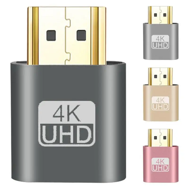 

HDMIs-совместимый адаптер виртуального дисплея 4K Fit-Безголовый разъем дисплея-муляж дисплея EDID эмулятор для экшн-камеры VideoBitcoin Mining DP
