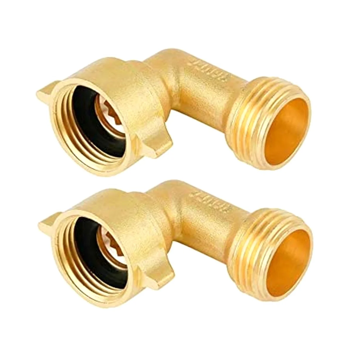 

2Pcs 90 Degree Garden Hose Elbow 3/4 inch Hose Brass Garden Hose Connector for RV Water Hookups&Residential Faucets