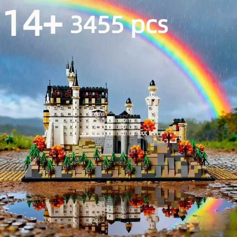 2025 جديد 21063 القلعة 3455 قطعة اللبنات العمارة الطوب لعبة مجسمة عيد الميلاد هدية عيد ميلاد ألعاب تعليمية