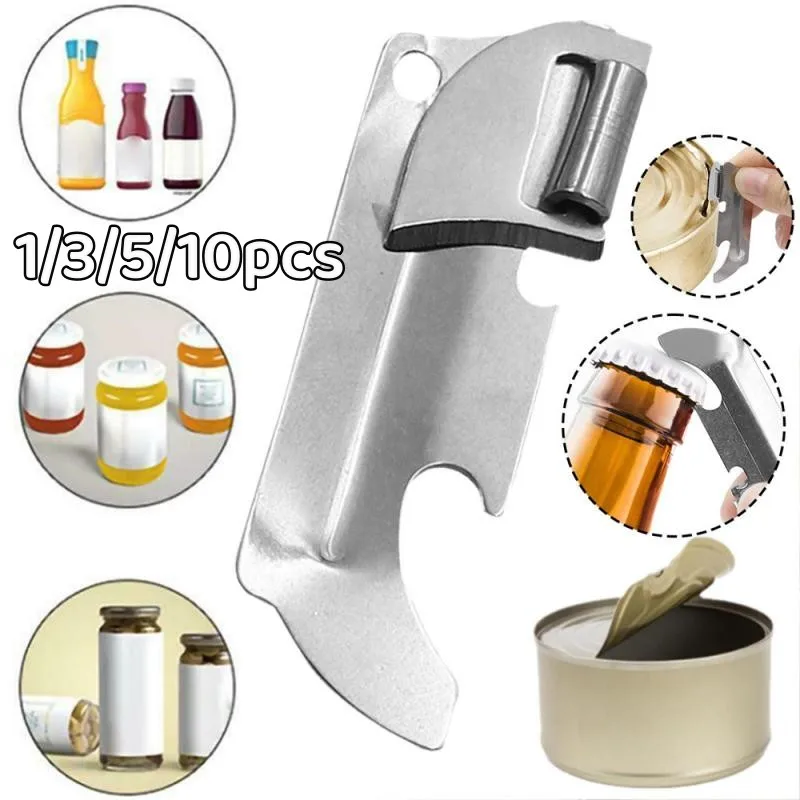 1/3/5/10pcs Stainless Steel Multipurpose Can Opener Portable Bottle Openers Folding Mini Bottle Opener Kitchen Accessories