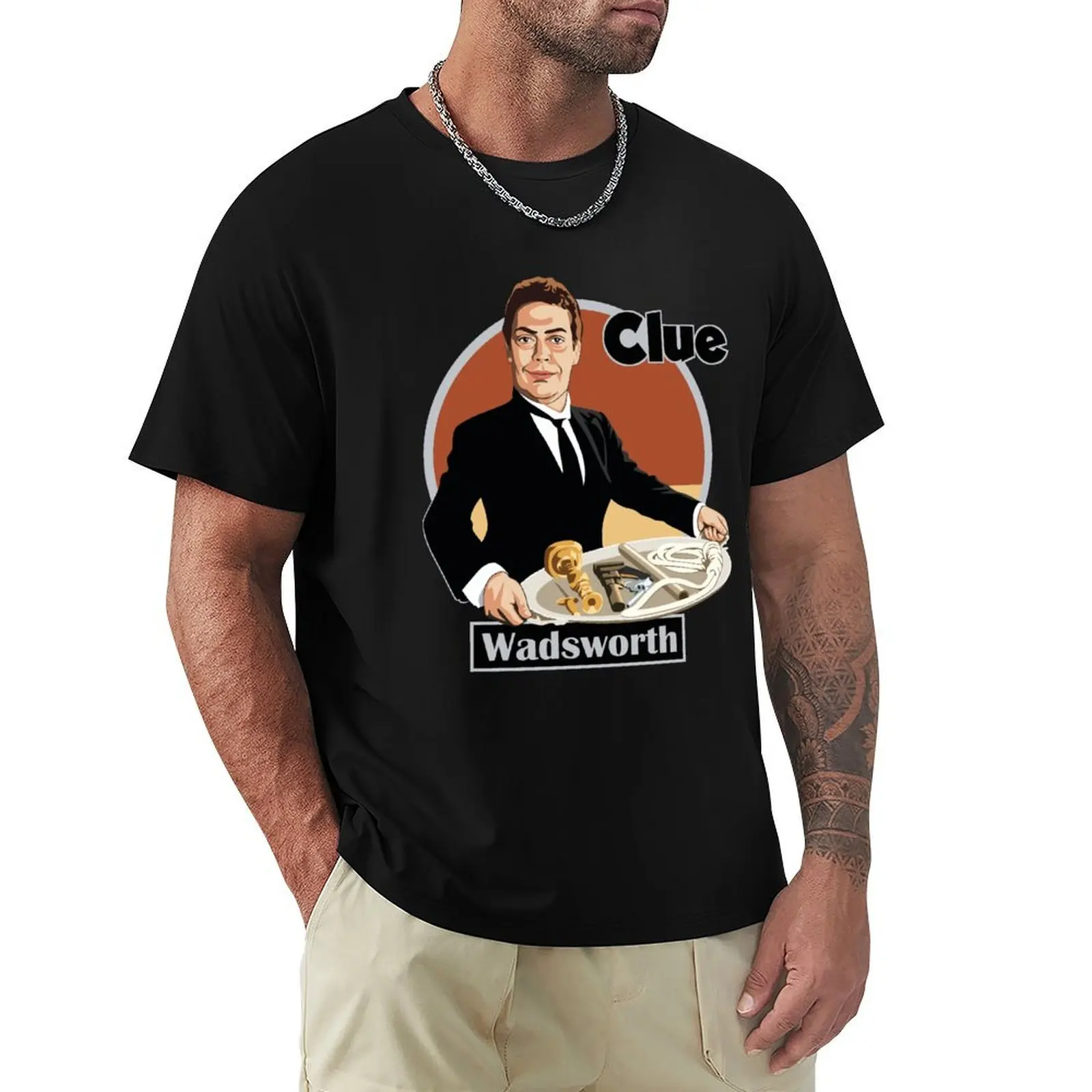 CLUE Wadsworth T-Shirt T-shirt simple et décontracté en coton à manches courtes