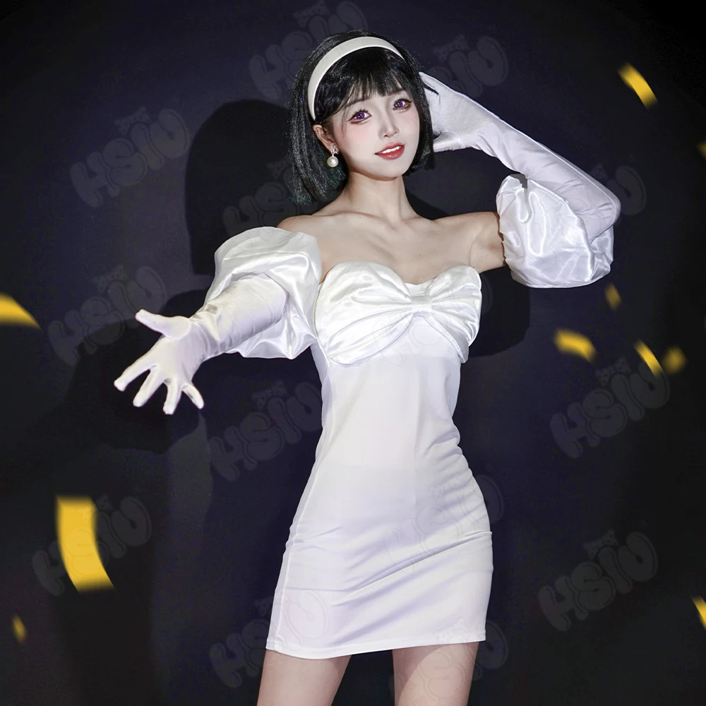 Anime alien stage Sua Cosplay Clothing White dress Full short black hair Sua cosplay Clothing