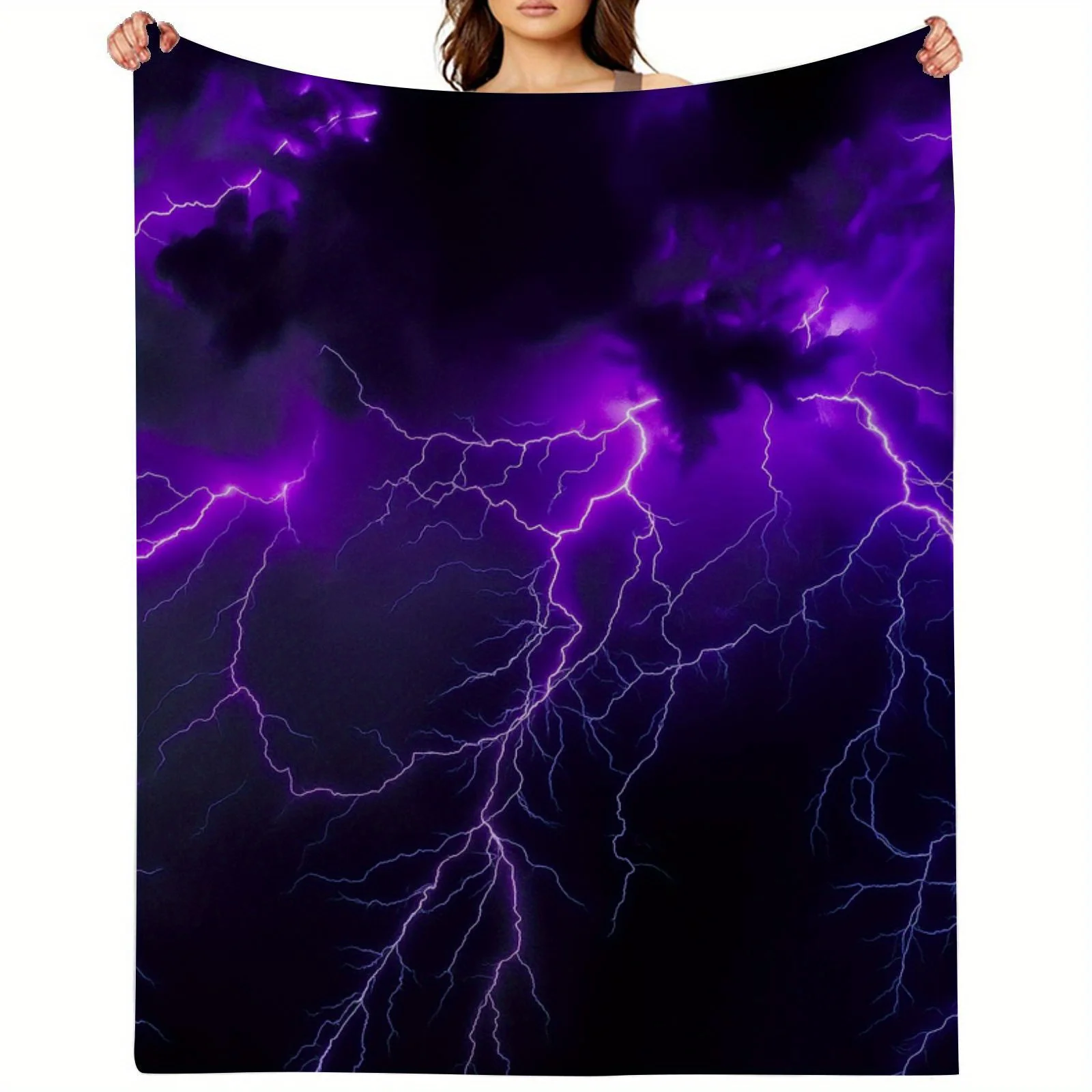 

Фланелевое одеяло с фиолетовой молнией — ультрамягкое тяжелое покрывало — роскошное всесезонное покрывало