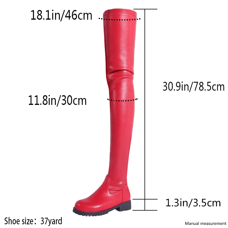 Stretch Elastic Boots Women Black Low Heels Over The Knee Boots 2024 Winter Leather Knee Boots Shoes