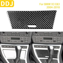 For BMW X3 E83 2004 2005 2006 2007 2008 2009 2010 Car Accessories Carbon Fiber Interior Gear Storage Box Trim Sticker