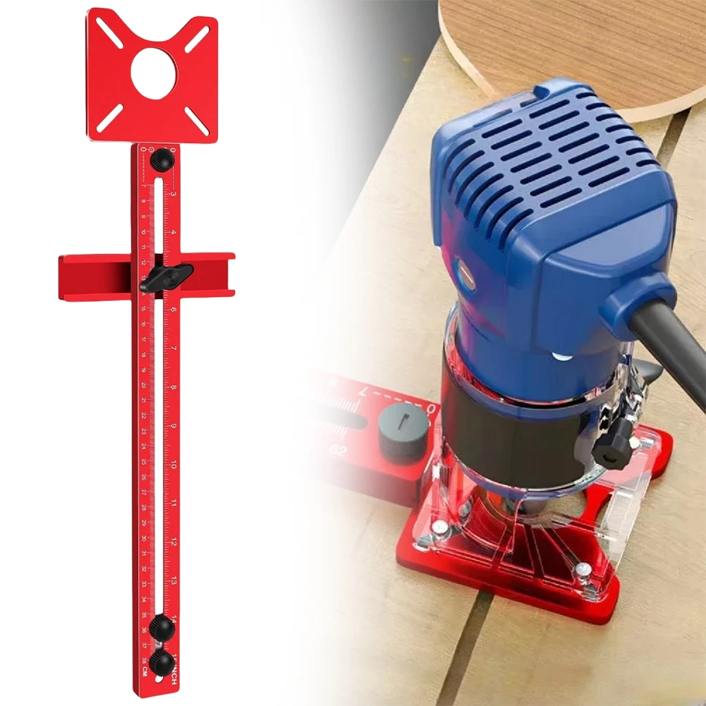 Alat Jig Router 4 in 1 untuk Memotong Lingkaran, Jig Router dari Paduan Aluminium, Jig Perangkat Keras Kabinet Multifungsi untuk Profesional