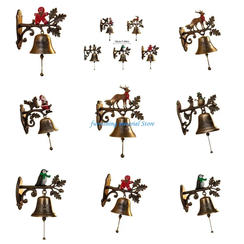 

Y5GD Christmas Themed Metal Doorbell Decoration Easy Installation For Indoor Outdoor