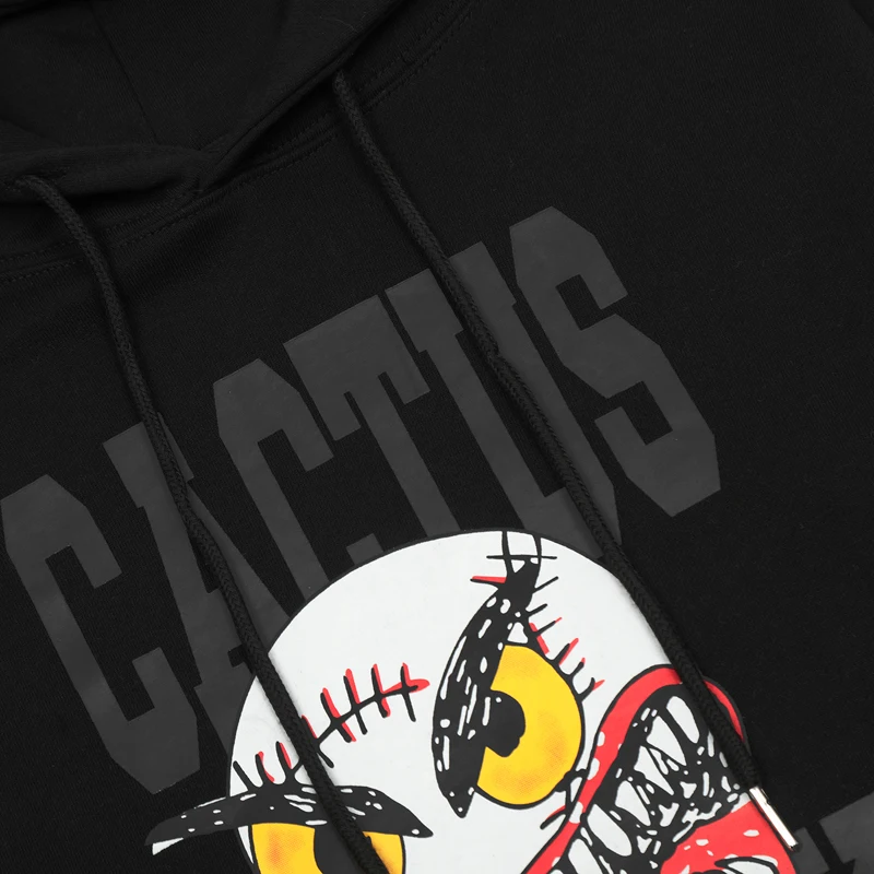 Unisex Tide Cactus Jack Hooded Sweatshirt Black Loose Couples Clothing Funny Face Headwear Print Pullover Utopia Hoodies