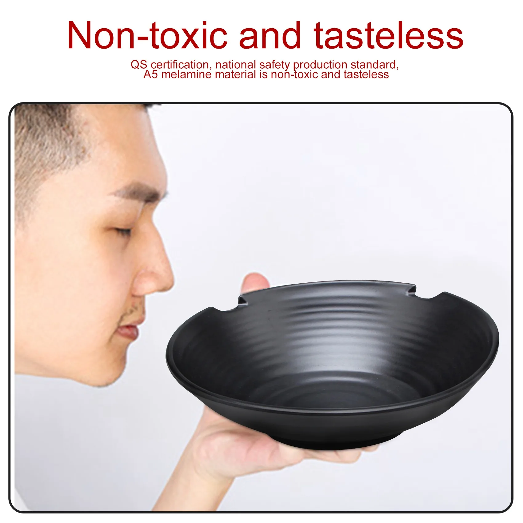 

950ML Japanese Ramen Bowls And Chopsticks Household Kitchen Imitation Porcelain Plastic Noodle Soup Utensils Tools