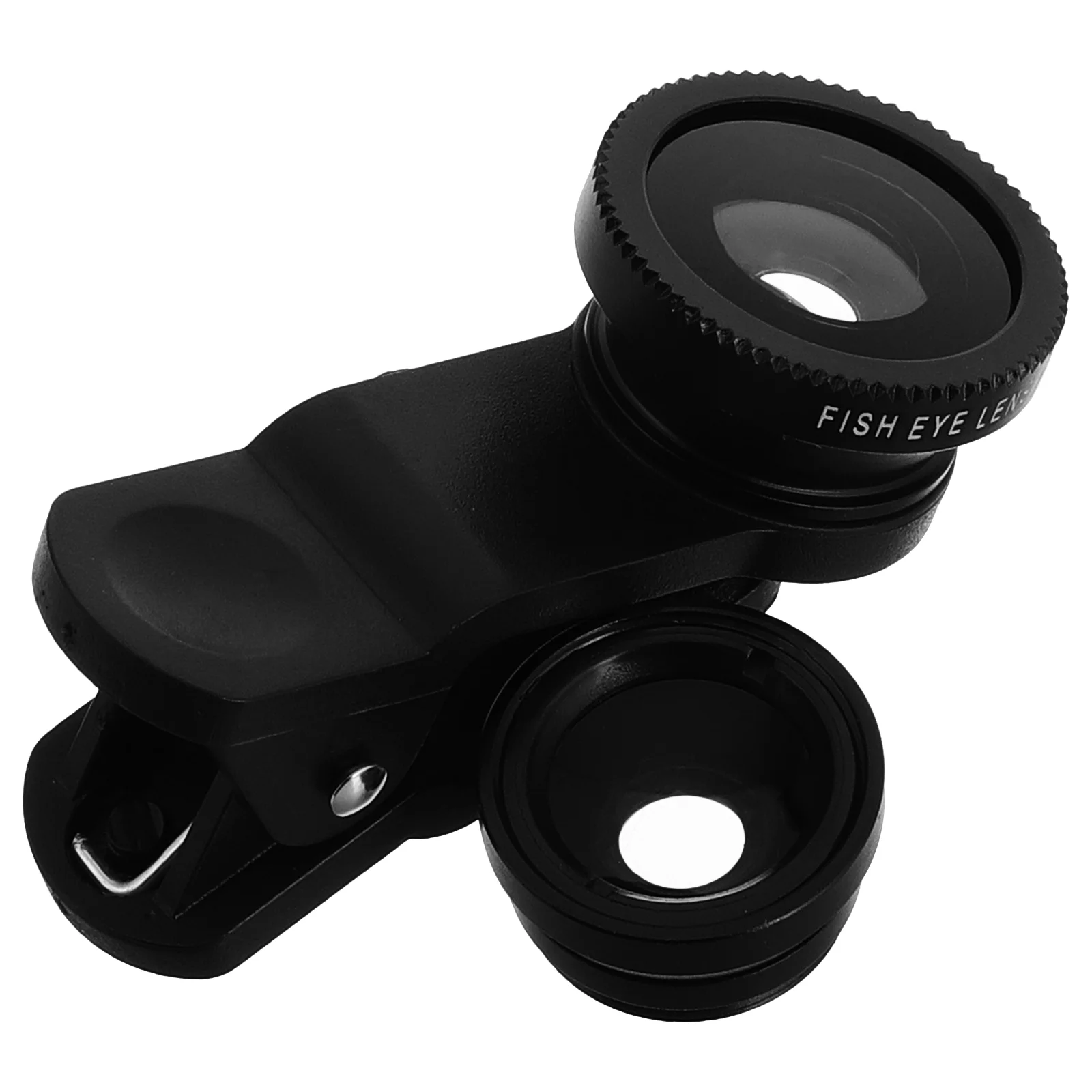 Kit macro de lente olho de peixe para celular, espelho, apêndice, clipe de plástico