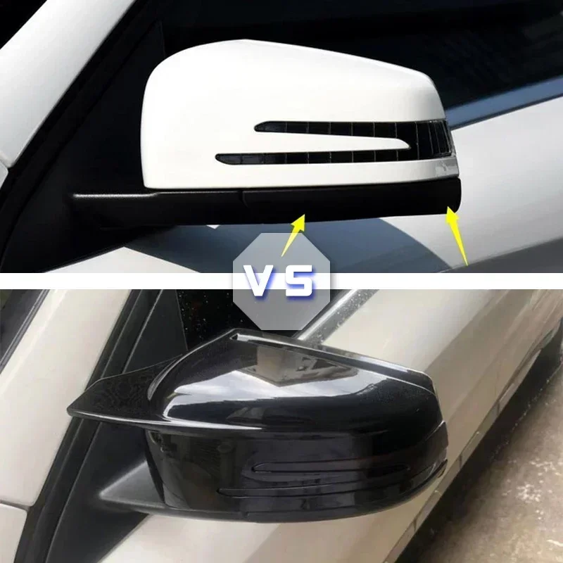 Black Side Mirror Cover Caps For Merceded-Benz C Class W204 2008-2013 C180 C200 C250 C300 C350 C400 C43 C63 C63 S Sport style